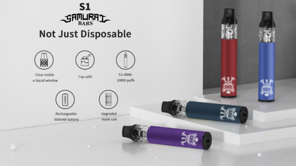 SAMURAI S1 BARS 將軍 注油一次性 500mah 0.8歐姆 type-c